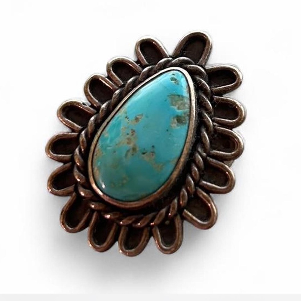 Turquoise and Bronze Statement Ring - Picture 3 of 8